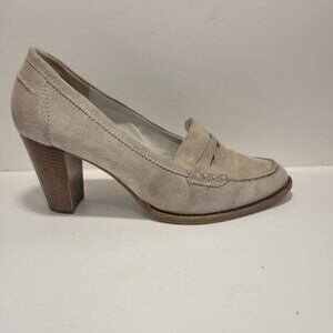 Hogl Women's Size 9 Gray Taupe Suede Almond Closed Toe Slip On 3.5" Heel Shoe